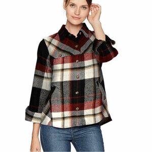 WOOLRICH Eco-Rich Oxbow Bend Flannel Shirt Jacket Sz Small Buffalo Check Plaid